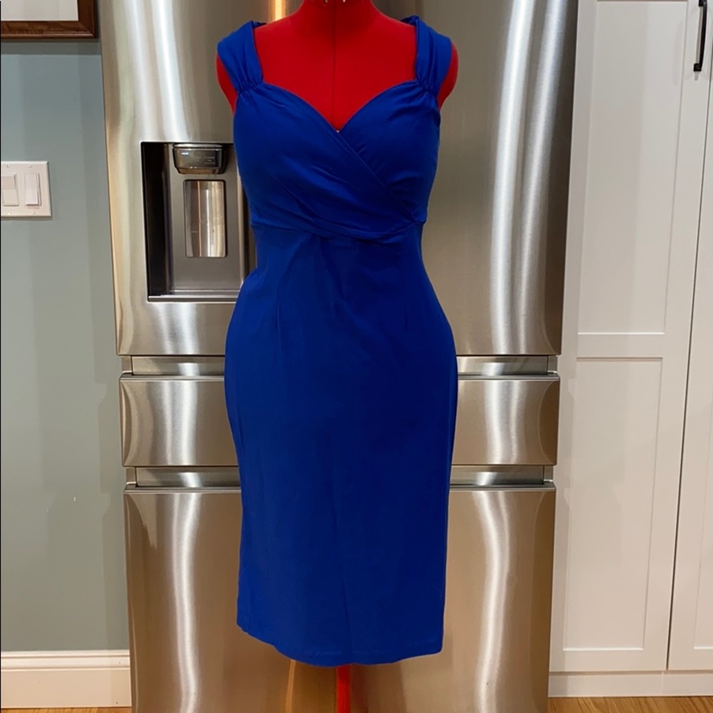 Blue Retro Wiggle Dress